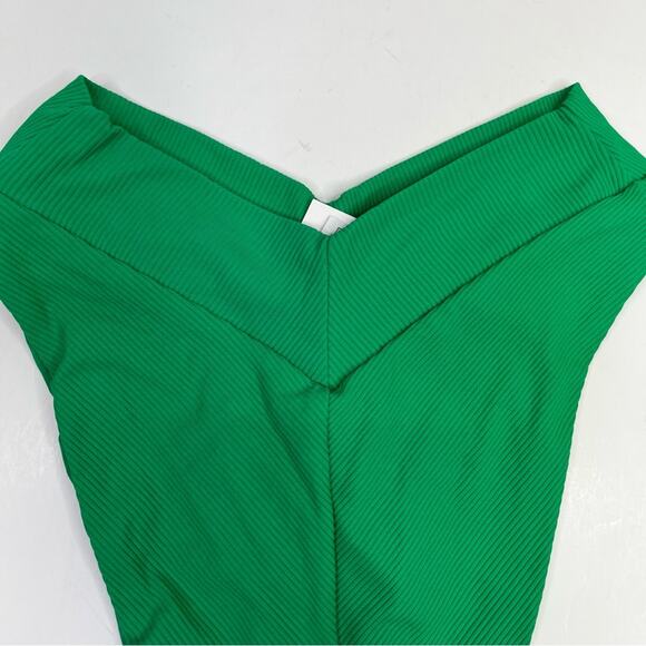 Becca Modern Edge Elise Banded High Waist Bikini bottom green - S - Picture 8 of 11